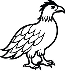 Standing Eagle vector, Eagle silhouette vector, Eagle line art vector illustration design