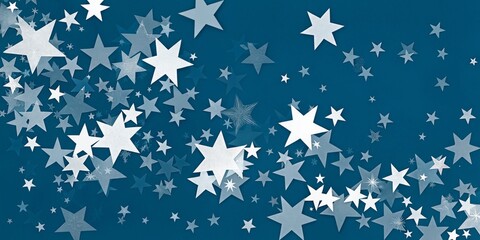 Festive Teal Background with Scattered White Stars
