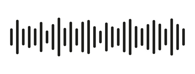 Sound wave vector illustration isolated on white or transparent background.