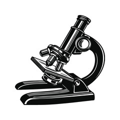 Science Microscope Vector Silhouette  Illustration
