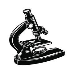 Science Microscope Vector Silhouette  Illustration