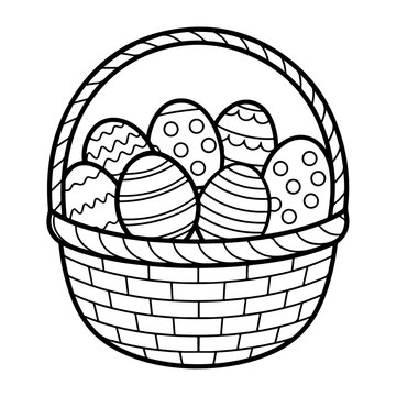recommend clip art: easter eggs in basket vector, easter, basket, egg.