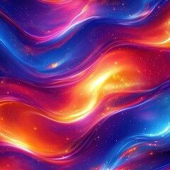  A beautiful background of colorful liquid waves with neon light reflections, glowing and shimmering in the dark.