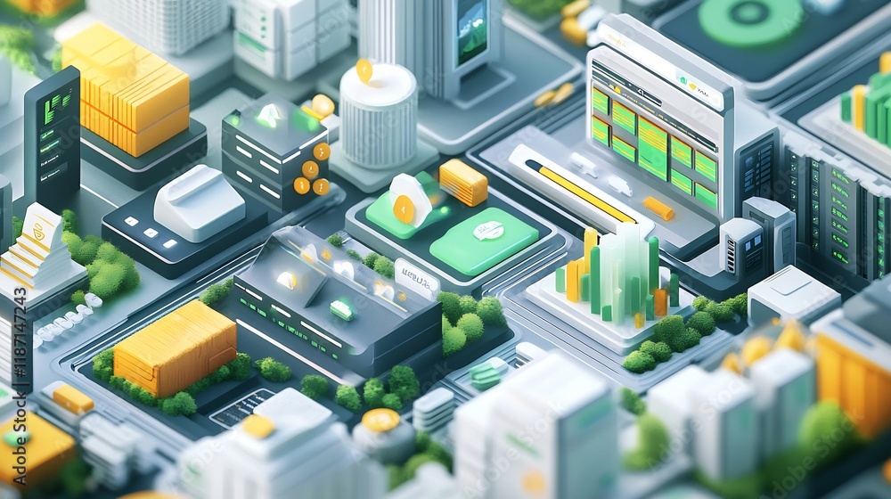Poster vibrant rendering of crowdfunding platform showcasing project pitches investor dashboards scalabilit