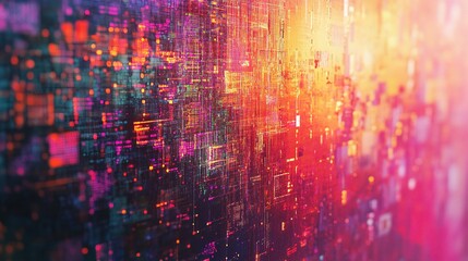 Digital Technology Concept with Vibrant Lines and Scale Effects