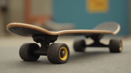Skateboarding Icon with Detailed Grip Tape and Wheels