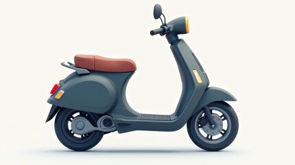 Sleek Electric Scooter Icon with Handlebar and Kickstand