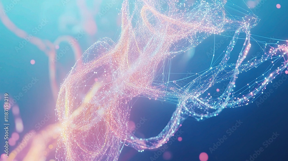 Poster abstract futuristic plexus background with lines in blue tones