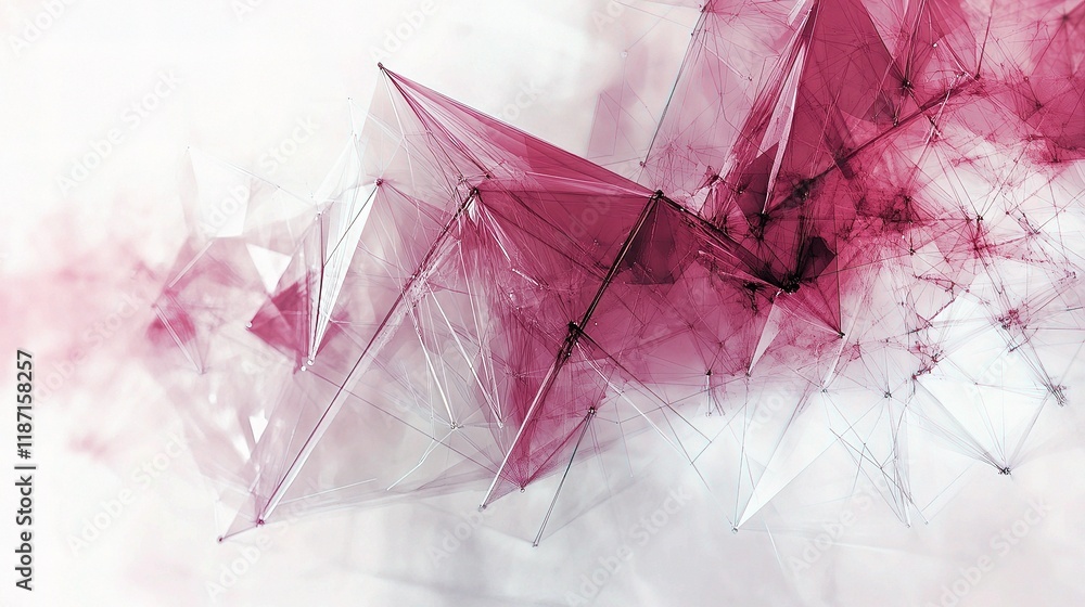 Poster abstract plexus geometry with geometrical shapes and lines
