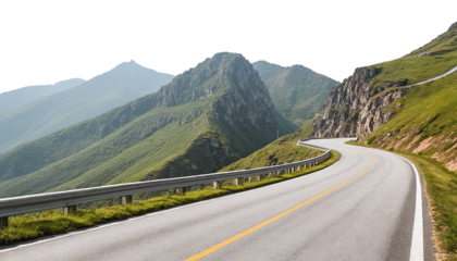 Road in mountain isolated on transparent background