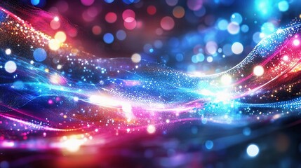 Fototapeta premium Futuristic Digital Light Technology Scene with Vibrant Colors and Scale