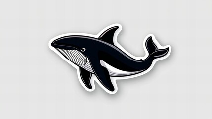 Fototapeta premium A sleek illustration of a whale, rendered in dark shades against a light backdrop. Perfect for nature enthusiasts and marine life lovers!
