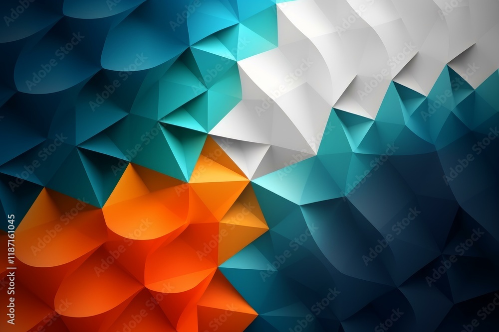 Aufkleber Geometric low poly background featuring vibrant colors and abstract design elements, creating a visually appealing backdrop