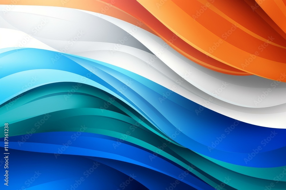 Poster smooth, undulating lines create a vibrant and dynamic abstract composition