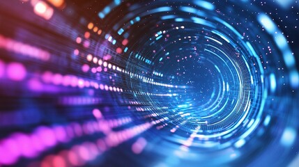 Neon Glow Hologram Pattern with Dynamic Lines in Sci-Fi Style