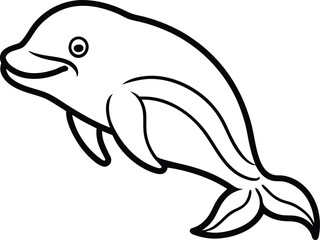 Obraz premium Elegant Dolphin Line Art for Coloring Pages