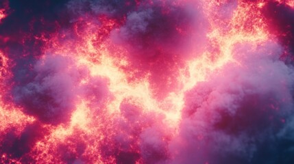 Obraz premium Fiery, swirling cloudscape with intense red and orange flames.