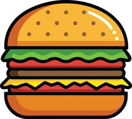 hamburger clipart art,  hamburger vector, hamburger vector illustration, hamburger vector images, hamburger vector icon ,  hamburger  illustration 