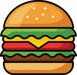 hamburger clipart art,  hamburger vector, hamburger vector illustration, hamburger vector images, hamburger vector icon ,  hamburger  illustration 