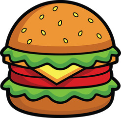 hamburger clipart art,  hamburger vector, hamburger vector illustration, hamburger vector images, hamburger vector icon ,  hamburger  illustration 