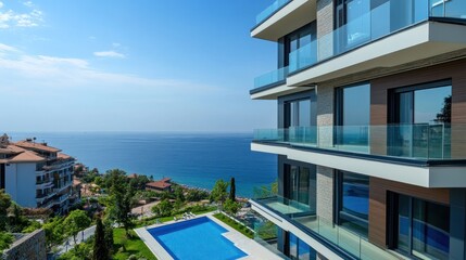 Obraz premium Luxury Seaside Apartments with Stunning Ocean Views