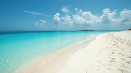 Obraz premium Tranquil Coastal Lagoon with Turquoise Water and White Sand