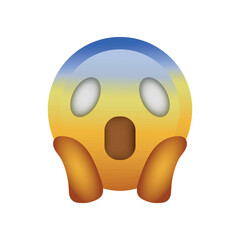 Isolated emoji yellow spooky face with the two hands icon
