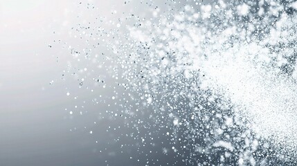 Dynamic White Particles on Gray Background in Abstract Digital Design