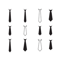 Tie silhouettes set vector art illustration design 