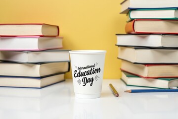 Fototapeta premium A paper coffee cup with the inscription 