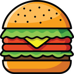 hamburger clipart art,  hamburger vector, hamburger vector illustration, hamburger vector images, hamburger vector icon ,  hamburger  illustration 
