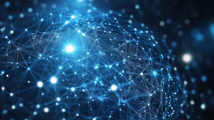 Intricate Circuit Board Design in Radiant Blue with Detailed Lines