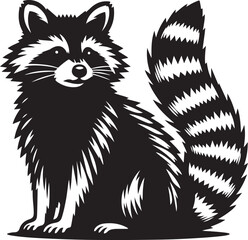 Raccoon Silhouette Vector Animal Illustration 