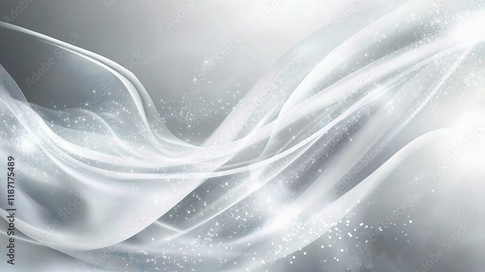 Poster abstract futuristic gray background with particle lines and effects