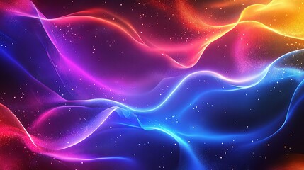 Obraz premium Futuristic Digital Light Abstraction in Vibrant Waves of Color