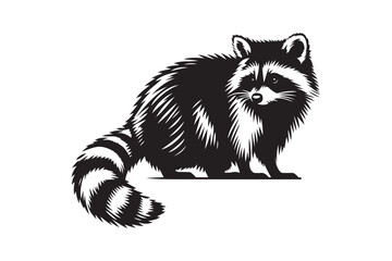 Raccoon Silhouette Vector Animal Illustration 
