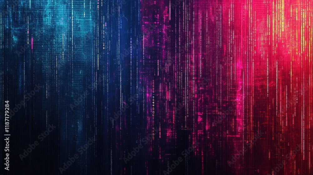 Poster abstract programming background with vibrant colorful overlay lines