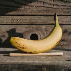 Banana on solid background