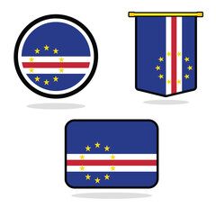 Vector Cabo set of flag banner Cabo flag with white background Vector illustration design Cabo independence day banner design