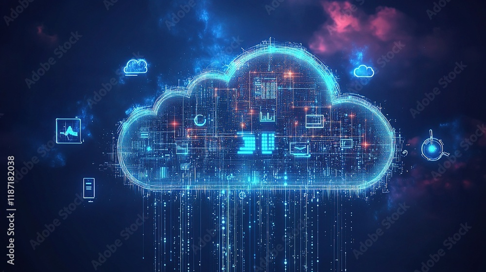 Aufkleber digital transformation and change management with iot technology
