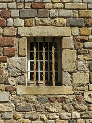 Beautiful traditional window in the historic city of Brioude. Auvergne. France. 