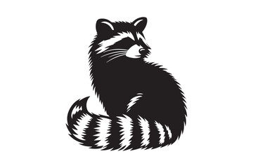 Raccoon Silhouette Vector Animal Illustration 