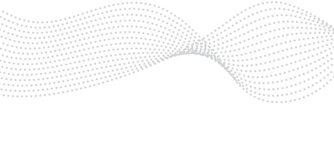 Fototapeta premium Wave of flowing particles on a white background. Abstract backdrop with dynamic elements of waves and dots. Vector in concept of AI, technology, modern science, music, sound.
