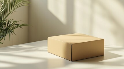 sleek, eco-friendly package with a minimalist design, emphasizing fast and sustainable delivery for consumers