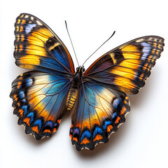 Fototapeta premium Vibrant Blue and Orange Butterfly Wings.