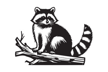 Raccoon Silhouette Vector Animal Illustration 