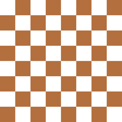 Chess board brown Mosaic Tile vector illustration. Brown Chessboard background. Seamless brown and white square grid pattern for a chess game, flat graphic design EPS 10.