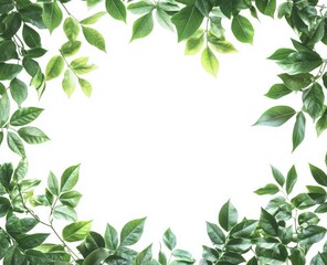 Fresh and Natural Green Leaves Frame