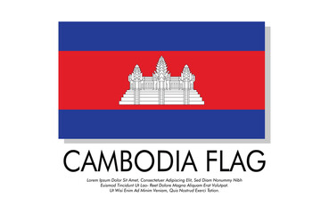 Vector Cambodia flag banner Cambodia flag with white background Vector illustration design Cambodia independence day banner design 