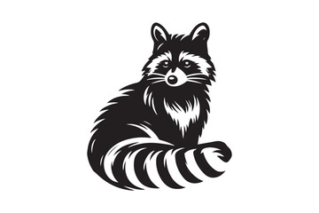 Raccoon Silhouette Vector Animal Illustration 